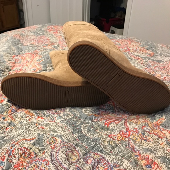 Alana Camel Suede Mid Calf Winter Boots - Picture 2 of 5